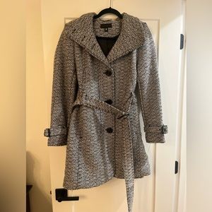 Black and White Wool Coat